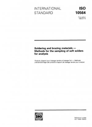 Soldering and brazing materials; methods for the sampling of soft solders for analysis