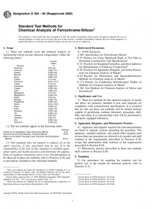Standard Test Methods for Chemical Analysis of Ferrochrome-Silicon (Withdrawn 2006)
