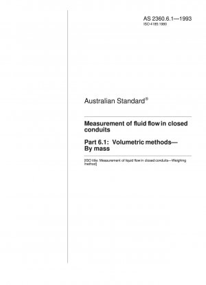 Measurement of fluid flow in closed conduits - Volumetric methods - By mass