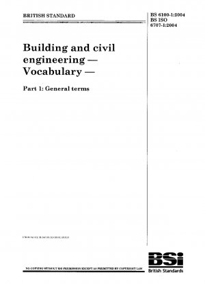 Building and civil engineering - Vocabulary - General terms