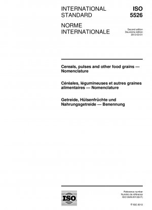 Cereals, pulses and other food grains - Nomenclature
