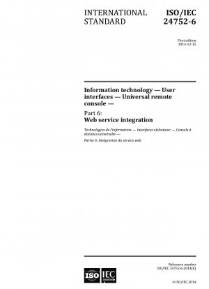 Information technology - User interfaces - Universal remote console - Part 6: Web service integration