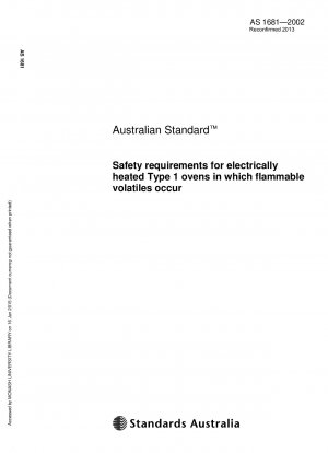 Safety requirements for electrically heated type 1 ovens that may produce flammable volatiles