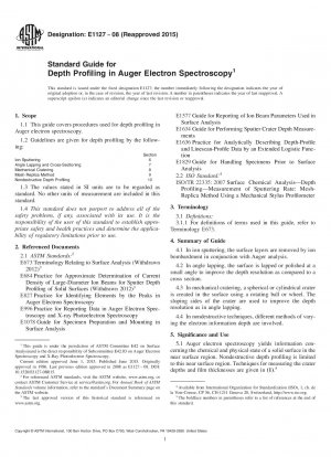 Standard Guide for Depth Profiling in Auger Electron Spectroscopy