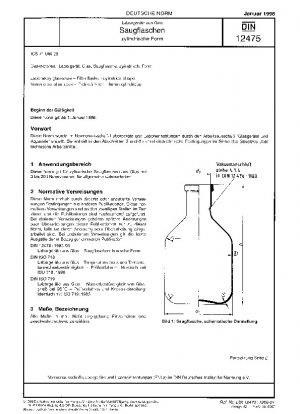 Laboratory glassware - Filter flasks, cylindrical shape