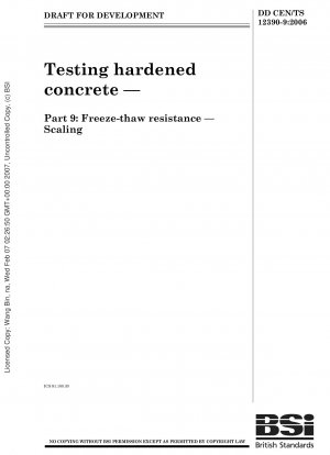 Testing hardened concrete - Freeze-thaw resistance - Scaling