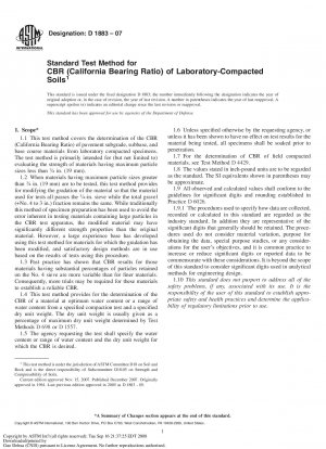 Standard Test Method for CBR (California Bearing Ratio) of Laboratory-Compacted Soils