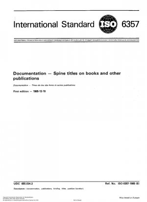 Documentation; Spine titles on books and other publications