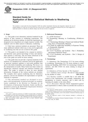 Standard Guide for  Application of Basic Statistical Methods to Weathering Tests