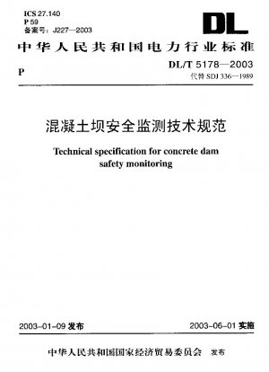 Technical specification for concrete dam safety monitoring