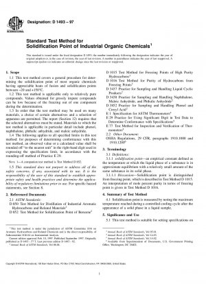 Standard Test Method for Solidification Point of Industrial Organic Chemicals