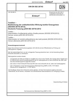 Textiles Determination of antimicrobial activity of textile products (draft)