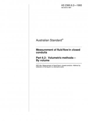 Measurement of fluid flow in closed conduits - Volumetric methods - By volume