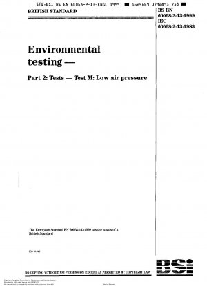 Environmental testing. Test methods. Tests. Test M. Low air pressure