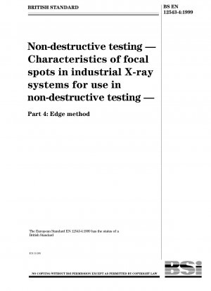 Non-destructive testing - Characteristics of focal spots in industrial X-ray systems for use in non-destructive testing - Edge method