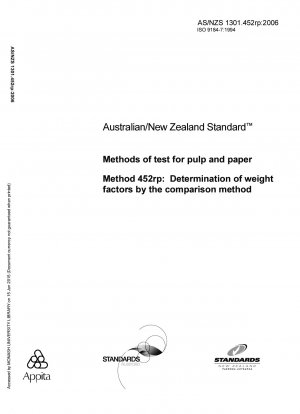 Methods of test for pulp and paper - Determination of weight factors by the comparison method