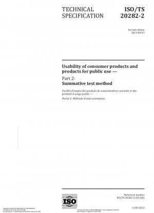 Usability of consumer products and products for public use.Part 2: Summative test method