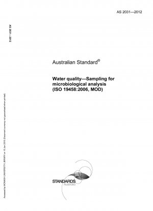 Water quality microbiological analysis and sampling (ISO 19458:2006, MOD)