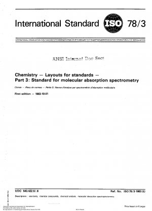 Chemistry; Layouts for standards; Part 3: Standard for molecular absorption spectrometry