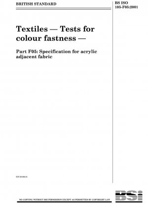 Textiles. Tests for colour fastness - Specification for acrylic adjacent fabric