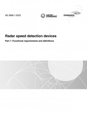Radar speed detection devices, Part 1: Functional requirements and definitions
