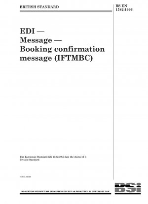 EDI — Message — Booking confirmation message (IFTMBC)