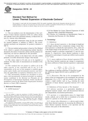 Standard Test Method for Linear Thermal Expansion of Electrode Carbons