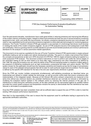 FTIR Gas Analyzer Performance Evaluation / Qualification for Automotive Testing
