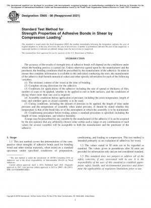 Standard Test Method for Strength Properties of Adhesive Bonds in Shear by Compression Loading