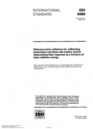 Reference beta radiations for calibrating dosimeters and dose-rate meters and for determining their response as a function of beta-radiation energy
