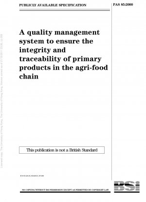 A quality management system to ensure the integrity and traceability of primary products in the agri-food chain