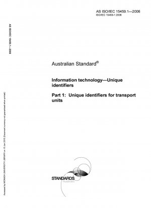 Information technology - Unique identifiers - Unique identifiers for transport units