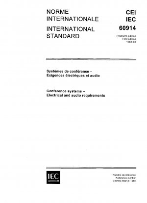 Conference systems - Electrical and audio requirements