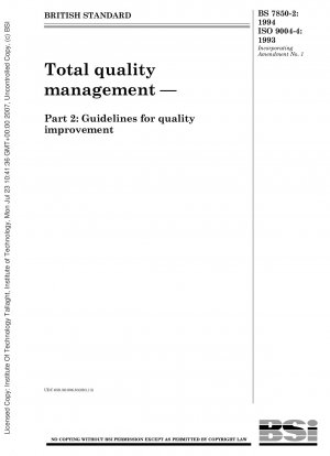 Quality management and quality system elements - Part 4: guidelines for quality improvement