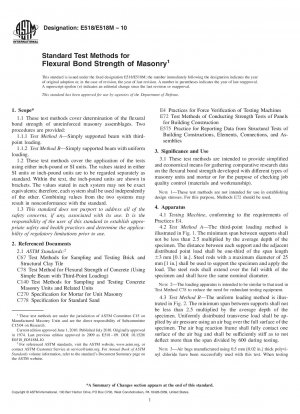 Standard Test Methods for Flexural Bond Strength of Masonry