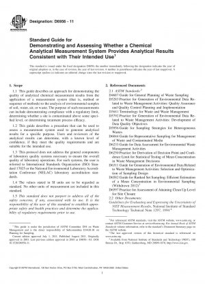 Standard Guide for Demonstrating and Assessing Whether a Chemical Analytical Measurement System Provides Analytical Results Consistent with Their Intended Use