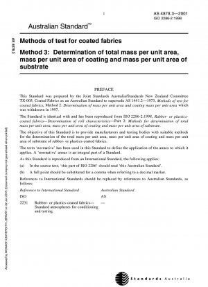 Methods of test for coated fabrics - Determination of total mass per unit area, mass per unit area of coating and mass per unit area of substrate