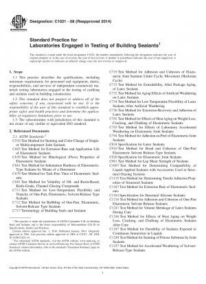 Standard Practice for  Laboratories Engaged in Testing of Building Sealants