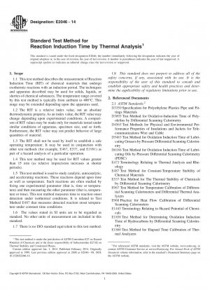 Standard Test Method for  Reaction Induction Time by Thermal Analysis