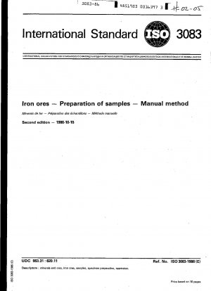 Iron ores; Preparation of samples; Manual method