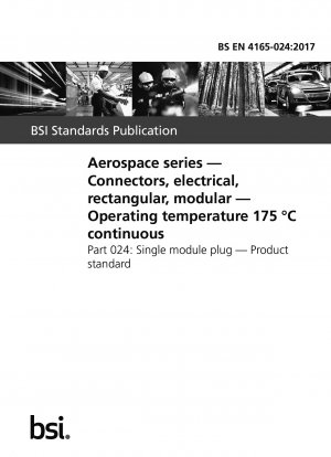 Aerospace series. Connectors, electrical, rectangular, modular. Operating temperature 175 <deg>C continuous. Single module plug. Product standard