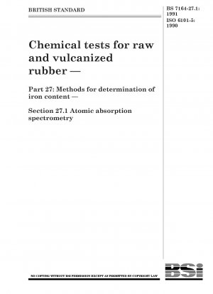 Rubber; determination of metal content by atomic absorption spectrometry; part 5: determination of iron content