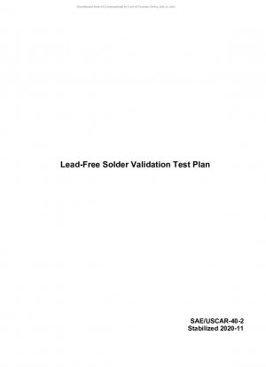 LEAD-FREE SOLDER VALIDATION TEST PLAN