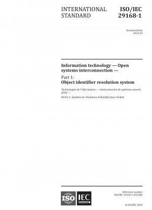 Information technology — Open systems interconnection — Part 1: Object identifier resolution system