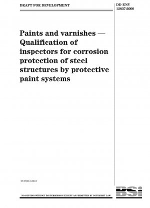 Paints and varnishes. Qualification of inspectors for corrosion protection of steel structures by protective paint systems