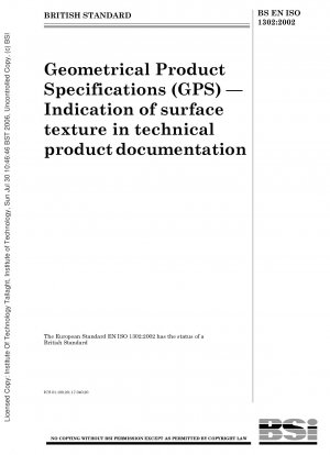 Geometrical product specifications (GPS) - Indication of surface texture in technical product documentation