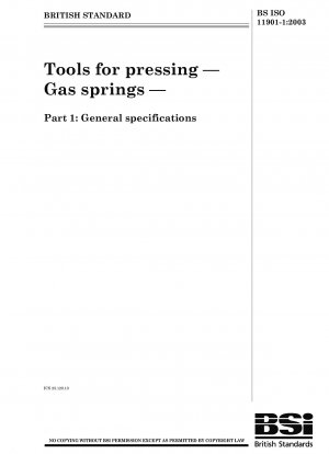 Tools for pressing. Gas springs. General specifications