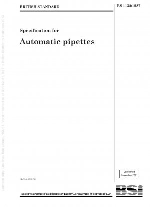 Specification for Automatic pipettes
