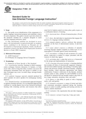 Standard Guide for Use-Oriented Foreign Language Instruction