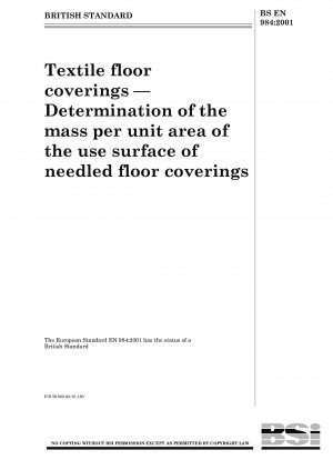 Textile floor coverings. Determination of the mass per unit area of the use surface of needled floor coverings
